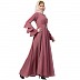 Umbrella abaya with bell sleeves- Puce Pink Umbrella abaya with bell sleeves- Puce Pink